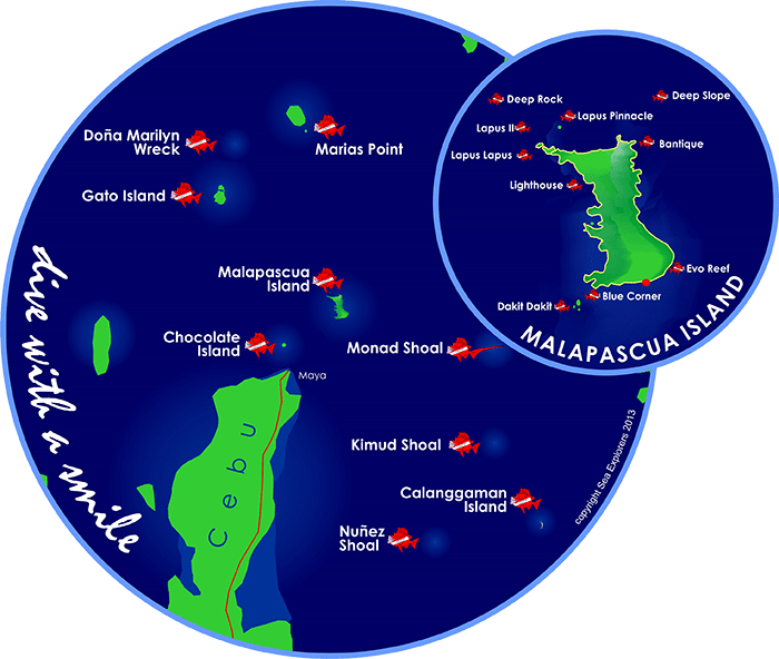 Dive Sites Malapascua Map